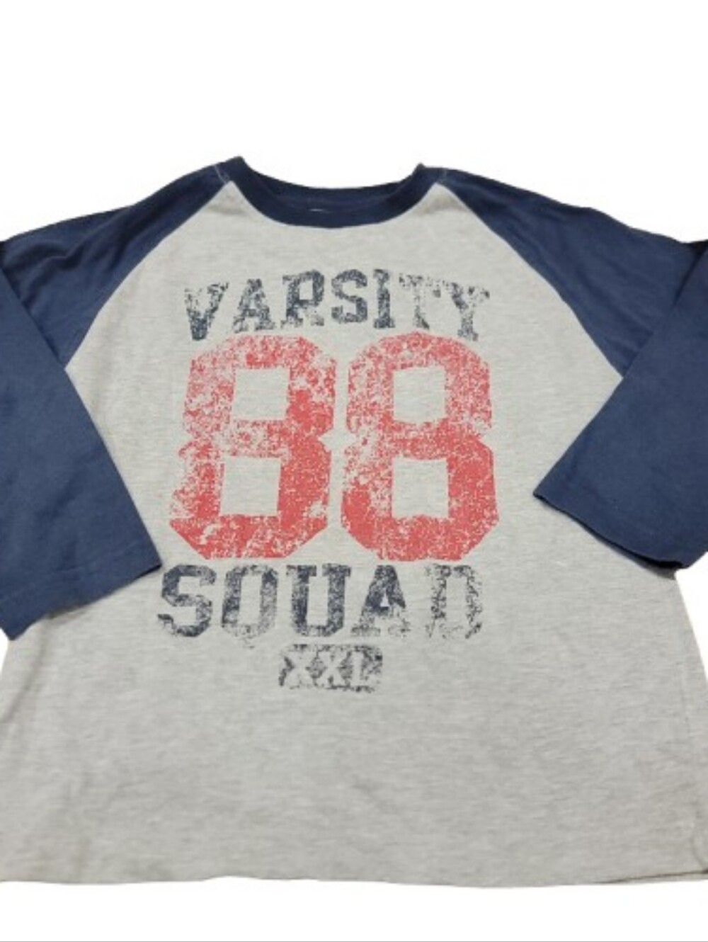 Dynasty Pullover T Shirt Youth Boys Medium Gray Long Sleeve Varsity Squad 88 Tee